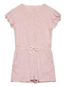 Striped Jumpsuit With Ruffles Copenhagen Colors Pink