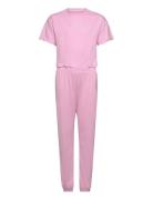 Marl Lounge Ss Crop Top And Cuff Jogger Juicy Couture Pink