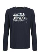 Jjluke Tee Ls Crew Neck Jnr Jack & J S Navy