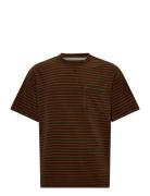 Akholger Frotte Stripe Tee Anerkjendt Brown