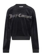 Diamante Velour Crew Juicy Couture Black