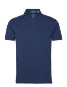 Custom Slim Fit Stretch Mesh Polo Shirt Polo Ralph Lauren Blue