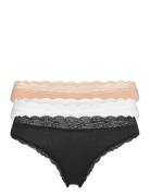 Brief 3-P Em Lace Thong Reg Co Lindex Black