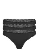 Brief 3-P Em Lace Thong Reg Co Lindex Black