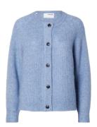 Slflulu Ls Knit Short Cardigan Noos Selected Femme Blue