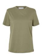 Slfmyessential Ss O-Neck Tee Noos Selected Femme Khaki