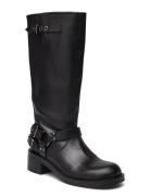 Biaharper Biker Boot Pull Up Leather Bianco Black