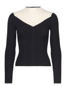 Bicolour Ribbed Sweater Mango Black