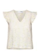 Slfchiara Sl Broderi Top B Selected Femme Cream