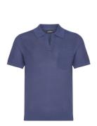 Ben Open Collar Polo J. Lindeberg Blue