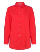 Stripe-Patterned Shirt Mango Red