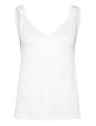 Linen Top With Knotted Straps Mango White