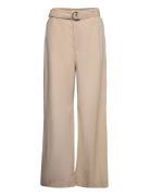 Flowy Wideleg Trousers With Belt Mango Beige