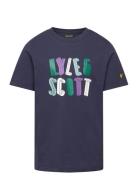 Polygon Graphic T-Shirt Lyle & Scott Navy