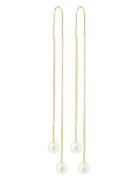 Euonia Pearl Chain-Earrings Pilgrim Gold