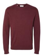 Slhberg Crew Neck Noos Selected Homme Burgundy