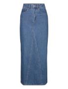 Long Denim Skirt Mango Blue