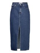 Front Split Maxi Denim Skirt Calvin Klein Jeans Blue