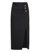 Matilde Midi Button Skirt Bubbleroom Black