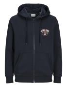 Jjlogo Sweat Zip Hood 2 Col Jack & J S Navy