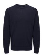 Onsfoster Life Reg 7 Struc Crew Knit ONLY & SONS Navy