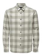 Onsgudmund Ls Checked Shirt ONLY & SONS Beige