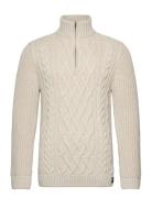 Jacob Cable Knit Half Zip Superdry Cream