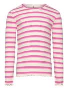 Kmgevig L/S Rib Top O-Neck Jrs Kids Only Pink