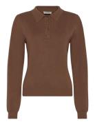 Als Polo Knit Top NORR Brown