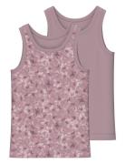 Nmftank Top 2P Mauve Flower Noos Name It Pink