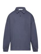 Long Sleeves Cotton Polo Mango Navy