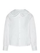 Baby-Collar Openwork Shirt Mango White