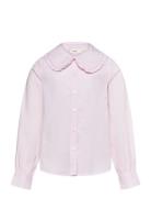 Baby-Collar Openwork Shirt Mango Pink