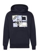 Relaxed Hoodie With Print Tom Tailor Navy