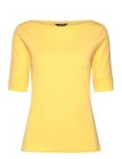 Stretch Cotton Boatneck Tee Lauren Ralph Lauren Yellow