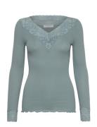 Organic T-Shirt W/ Lace Rosemunde Blue