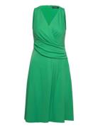 Surplice Jersey Sleeveless Dress Lauren Ralph Lauren Green