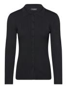 Rib-Knit Long-Sleeve Polo Cardigan Lauren Ralph Lauren Black