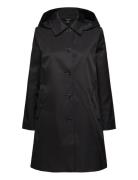 Hooded Cotton-Blend Balmacaan Coat Lauren Ralph Lauren Black