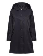 Hooded Cotton-Blend Balmacaan Coat Lauren Ralph Lauren Navy