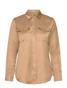 Satin Shantung Shirt Lauren Ralph Lauren Beige