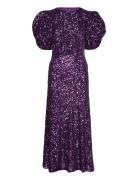 Sequins Puff Sleeve Dress ROTATE Birger Christensen Purple