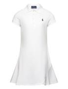 Stretch Mesh Polo Dress Ralph Lauren Kids White