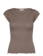 Short Sleeve Top W/ Lace Rosemunde Brown