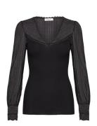 Silk T-Shirt W/ Lace Rosemunde Black