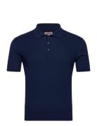 Waffle Polo Ss Baracuta Navy