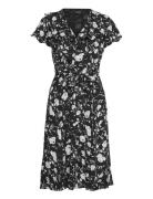 Floral Belted Georgette Dress Lauren Ralph Lauren Black