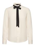 Classic Fit Georgette Tie-Neck Shirt Lauren Ralph Lauren Cream