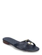 Emmy Nappa Leather Slide Sandal Lauren Ralph Lauren Blue