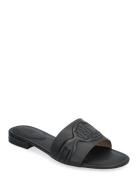 Alegra Iii Leather Slide Sandal Lauren Ralph Lauren Black